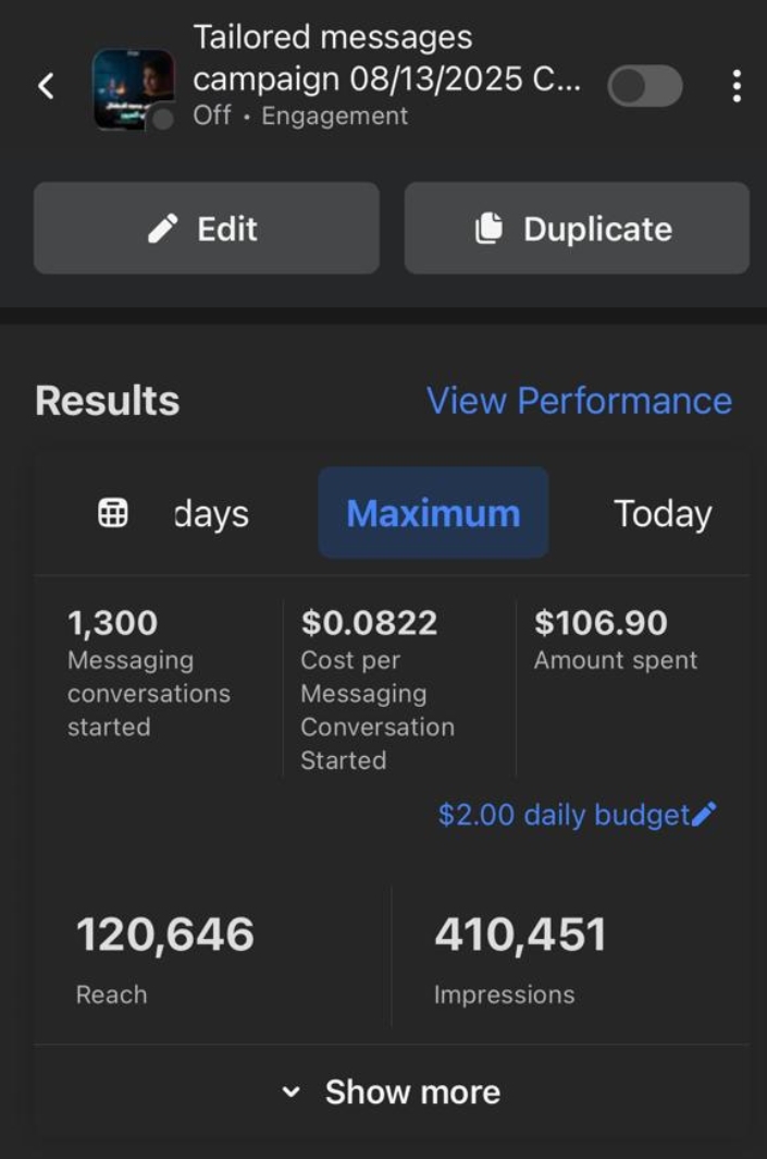 Meta Ads Tailored Messages